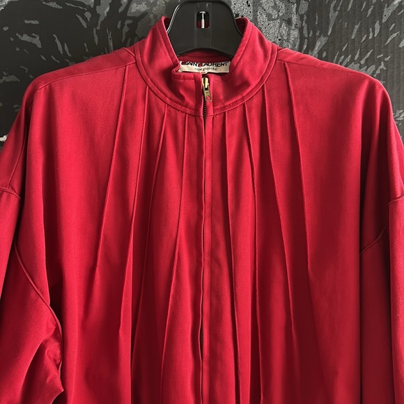 80s Yves Saint Laurent YSL RIVE GAUCHE RUNWAY PUFFY ZIPPERED BLOUSON JACKET COAT - Picture 4 of 10